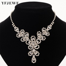 Fashion Women Rhinestone choker white necklace Women Luxury Chocker Necklaces long necklace Collier Statement jewelry N312 2024 - buy cheap