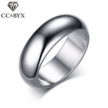 CC трендовые ювелирные изделия мужское кольцо из титановой стали серебряного цвета простые гладкие кольца вечерние классические аксессуары индивидуальность Bijoux CC934e 2024 - купить недорого