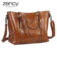 Zency Elegant Women Shoulder Bag Soft  Cowhide Leather Handbag Fashion Brown Female Crossbody Messenger Purse Large Tote Bags 2024 - buy cheap