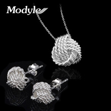 Modyle New Fashion Engagement Jewelry Set Brand Bridal Jewelry Sets For Women Pendant Necklace/Stud Earrings Wedding Jewelry Set 2024 - buy cheap