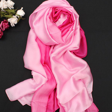 Big silk scarves shawl female gradient scarf 190*100cm women thin long asymmetrical scarf shawl spring summer beach outdoor 2024 - buy cheap