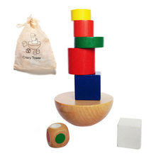 1 Set Baby Wooden Blocks Small Size Toys with Bag Canvas Child Family Geometric Block Balancing Game Toy  Gifts 2024 - buy cheap