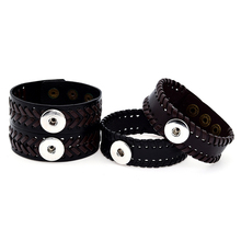 Moda se0084 pingente estilo nacionais beleza couro real pulseira de pressão bracelete ajustável 18mm botões de pressão joia 2024 - compre barato