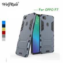 WolfRule Case OPPO F7 Cover Soft Silicone + Hard Plastic Kickstand Back Case For OPPO F7 Shell OPPO F7 Phone Fundas 2024 - buy cheap