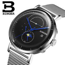 Reloj hombre Switzerland BINGER Moon Phase Automatic Watch Men Mutifunctional Mechanical Watch Men Sapphire Calendar Week Month 2024 - buy cheap