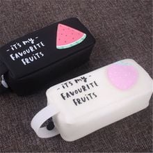 1 Uds gran Kawaii lápiz CASO DE Fruta de dibujos animados caja de la pluma de negro grande bolsa para estudiante regalo bonita papelería escolar suministros 2024 - compra barato