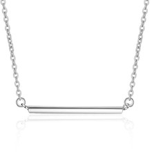 LULU-PIG Fashion  925 Sterling Silve Rable And Beautiful Smooth Face Bar Necklace To Prevent Allergy  N0045 2024 - buy cheap