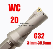 Brocas wc c32 2d, 31mm, 32mm, 33mm, 34mm, 35mm, broca em u para furadeira rápida, ferramenta de perfuração em metal cnc para índice wc 2024 - compre barato