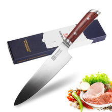 SUNNECKO-cuchillo de Chef de 8 pulgadas, herramientas de corte de carne, mango de madera de Color, acero inoxidable 1,4116, alemán, 58HRC 2024 - compra barato