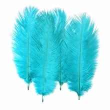 Free shipping 500pcs/lot Dyed Turquoise Ostrich Plumes 25-30cm/10-12inch Wedding Christmas Decorations Cosplay Ostrich Feathers 2024 - buy cheap