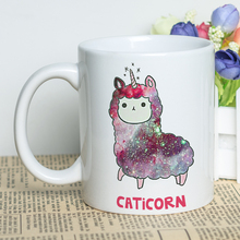 Taza de café de cerámica blanca con diseño de unicornio Carticorn de dibujos animados creativos, regalo de promoción clásico de 11oz, impresión única 2024 - compra barato