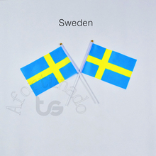 Bandera de Suecia de 14x21cm, 10 piezas, bandera para agitar con la mano, nacional, para meet,Parade, fiesta, colgante, decoración 2024 - compra barato