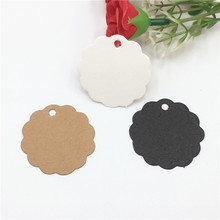 300Pcs/Lot Simple Style Blank Flower Round Kraft Paper Hanging Tags Label Note Price Clothing Shoes Garment Cake Bags Boxes Tags 2024 - buy cheap