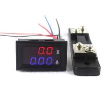 2in1 DC 0-100V/50A Voltmeter Ammeter With DC 50A/75mV Ampere Shunt Dual 0.28" Red Blue Voltage Detector Current Indicator 2024 - buy cheap