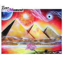 Ever Moment-pintura de diamante cuadrado completo, mosaico de pirámide, punto de cruz, imagen de diamantes de imitación, bordado ASF1479 2024 - compra barato