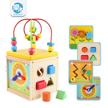 Brinquedo infantil de madeira, bloco de classificação clássico em vários formatos, para presente infantil, caixa multifuncional 2024 - compre barato