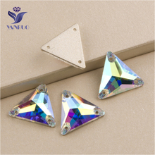 YANRUO Top 3270 Triangle Crystal AB Sew On Stone Glass Rhinestones Application For Hair Clothes Sewing on Clothing 2024 - buy cheap