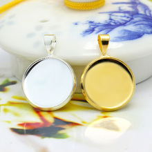 20pcs 12mm 14mm Silver/Gold Plated Pendant Tray Setting with Blank Base 14mm glass cabochon,Cameo Pendant for Glass Dome 2024 - buy cheap