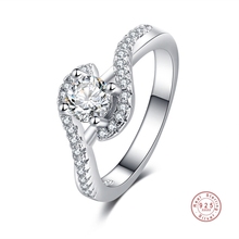 Модные оригинальные серебряные цветные кольца для женщин, элегантные ослепительные круглые кольца, 1 карат циркония, ювелирные изделия, подарки 2024 - купить недорого