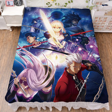 Anime Fate/stay Night  Arturia Pendragon Nero Claudius Saber Lily Milk Fiber Bed Sheet & Flannel Blanket Summer Quilt 150x200cm 2024 - buy cheap
