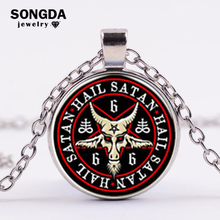 SONGDA Pentagram Pan God Skull Goat Head Crystal Pendant Necklace Supernatural Pentacle Wicca Spell Glass Dome Satanism Jewelry 2024 - buy cheap