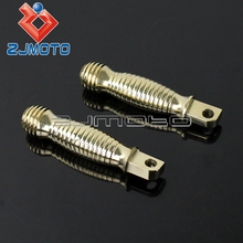 10mm parafuso da motocicleta de bronze sólido apoio para os pés pedais traseiros pé pegs footpegs para harley touring honda bobber chopper personalizado 2024 - compre barato