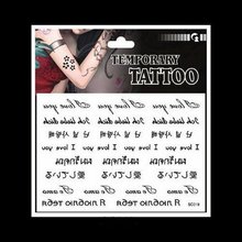 Оптовая продажа 2016 новое поступление качество Водонепроницаемый татуировки наклейки I Love You английские буквы Временные татуировки 12 штук в упаковке 2024 - купить недорого
