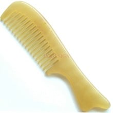 Authentic Natural Yellow Horn Comb Hair Combs Hairbrush Wide Tooth Fine Hairdressing Supplies High Grade Gift For Female Sale 2024 - buy cheap