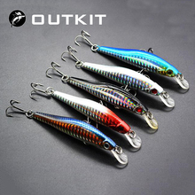 OUTKIT Laser Minnow Fishing Lure Sinking Artificial Hard Bait 3D Eyes 9.8cm 12g Fishing Wobblers Crankbait Lifelike Minnows 2024 - buy cheap