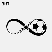 YJZT 14.6CM*6.1CM Star And Soccer Ball Car Sticker Vinyl Decal Love Sport Black/Silver C3-0693 2024 - buy cheap