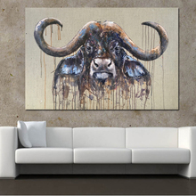 SELFLESSLY Animal Canvas Painting Buffalo Wall Pictures for Living Room Abstract Pictures Canvas Art Prints Posters Decoration 2024 - buy cheap