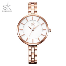 Shengke Luxury Bracelet Women Watches Super Slim Rosegold Strap Quartz Japanese Movement montre femme marque de luxe 2018 Lady 2024 - buy cheap