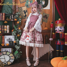 Lolita-vestido de Lolita para mujer, disfraz de Cosplay de Lolita para adultos, vestido de niña gótica, bonito y dulce, JSK 2024 - compra barato