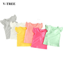 Summer Baby T-shirt Colored Girls Shirts Cotton Tops For Children Toddler Clothing Kids Tees 6-24M Sweatshirt 2024 - buy cheap