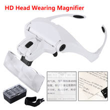 1.0X 1.5X 2.0X 2.5X 3.5X 5 Lens Adjustable Loupe Magnifier With Led Lights Lamp Headband Led Magnifying Glass For Reading 2024 - buy cheap