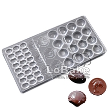 46 cavities dorable sea animals shell fhish bean shape PC Polycarbonate chocolate mold for cocina DIY chocolate baking tools 2024 - buy cheap