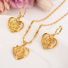 Gold heart flower Ethiopian women Jewelry Sets Habesha Africa bridals Wedding jewelry Gift Dubai pendnat earrings diy charms 2024 - buy cheap