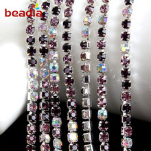 Cadena de diamantes de imitación de 10 metros para hacer joyería, aplique de colores mezclados, diamantes de imitación para manualidades de 2MM 2,5 MM 2,8 MM 3MM 2024 - compra barato