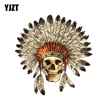 YJZT14.7CM*14.9CM Indiana Skull Headdress  Decal PVC Motorcycle Car Sticker 11-00687 2024 - buy cheap