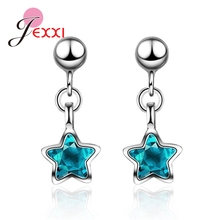 High Quality Charming Austrian Crystal Star Pendant Earrings 925 Sterling Silver Big Promotion Women Engagement Jewelry 2024 - buy cheap