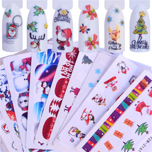Botas de decoração de natal wuf, adesivo deslizante com transferência por água para unha e guizo para manicure com 20 designs 2024 - compre barato