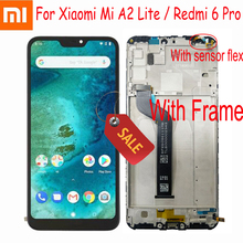 Tela lcd, original, testada, para xiaomi mi a2 lite 5.84 ", touch screen, digitalizador, montagem para redmi 6 pro + sensor de quadro 2024 - compre barato