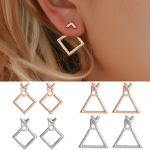 New Cute Triangle Dangle Earrings Square Earrings Unique Minimalist Design Small Geometric Earrings Fashion Women Jewelry 2024 - buy cheap