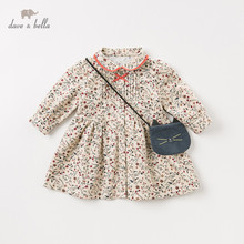 DB11553-vestido floral con lazo bonito para niña, vestido de fiesta para niña pequeña, con bolsa de gato, lolita infantil, 2 uds. 2024 - compra barato