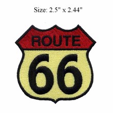 Route 66 patch 2.5"wide embroidery patch  for badge/yellow/red color 2024 - buy cheap