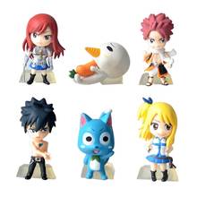 6 шт./компл. аниме «Fairy Tail», «фигурку Natsu серый Люси Эрза фигурку игрушки ПВХ Коллекционная модель игрушки куклы подарок для детей 2024 - купить недорого