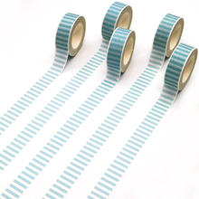 1 PCS Light Blue Stripes Washi Tape DIY Decorative Tape Color Paper High Quality Office Adhesive Tapes Easy To tear 15mm*10m 2024 - buy cheap