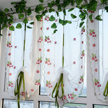 1PC New Pastoral Tulle Window Roman Curtain Embroidered Sheer Kitchen Living Room Bedroom Window Curtain Screening PC897188 2024 - buy cheap