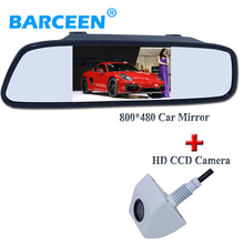 Universal car parking kit 170 degree white metal car rear camera waterproof+ 4.3" car backup mirror with colorful hd ccd screen 2024 - buy cheap