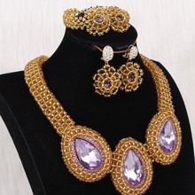 Dudo-Conjunto de joyería africana, collar de oro de Dubái, conjunto de joyas de cuentas de cristal con gran rinoceronte, conjunto de fiesta de boda nigeriana 2019 2024 - compra barato